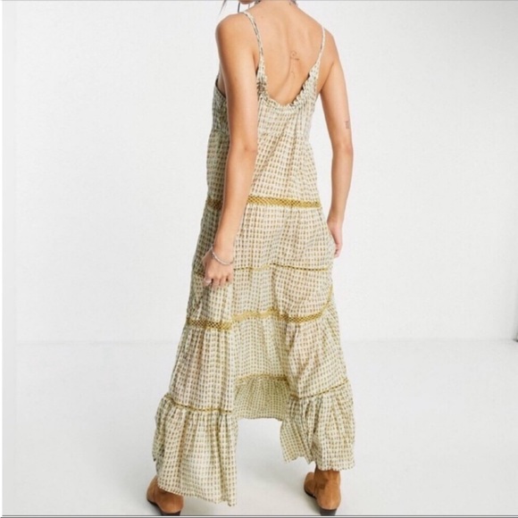 Free People Midnight Dance Print Maxi Dress In Grey Combo. NWT! Sz M - Picture 3 of 13